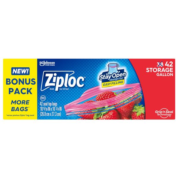 Save’n’go Ziploc Brand Storage Bags with Stay Open Design, Gallon | Hy-Vee