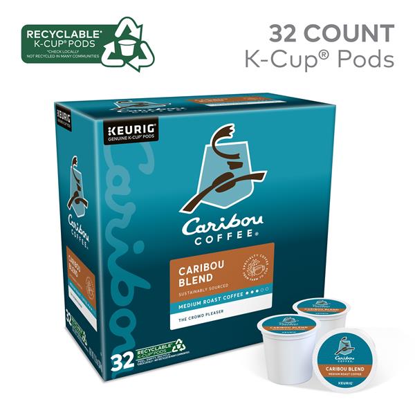 Caribou Coffee Caribou Blend, Keurig Single-Serve K-Cup Pods, Medium Roast  Coffee, 32 Count
