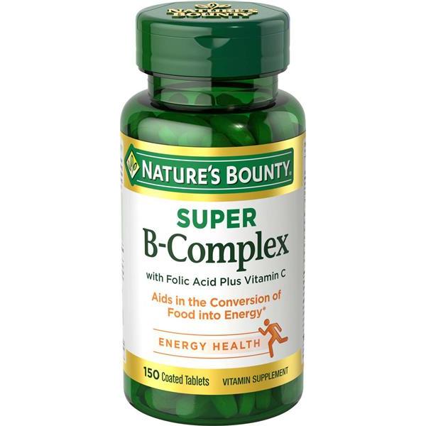 Nature's Bounty Super B Complex Tablets With Folic Acid, Vitamin
