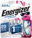 Energizer Ultimate Lithium AAA Batteries (4 Pack), Lithium Triple A Batteries
