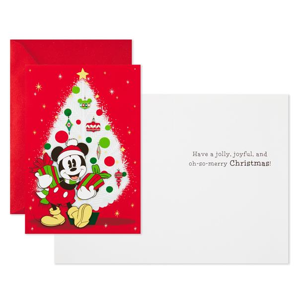 Hallmark Pack of Disney Christmas Cards, Jolly Joyful Mickey Mouse