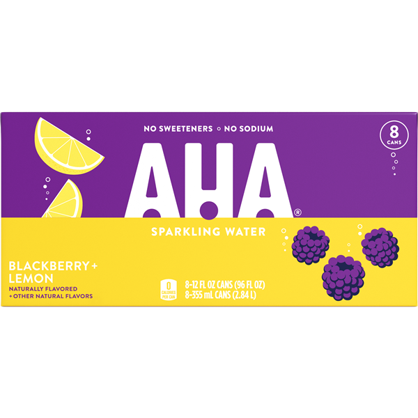 AHA Sparkling Water, Blackberry + Lemon 8 Pack | Hy-Vee Aisles