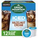 Green Mountain Coffee Roasters ICED Hazelnut Cream, Single Serve Keurig K-Cup Pods, Flavored Iced Coffee, 12 Count