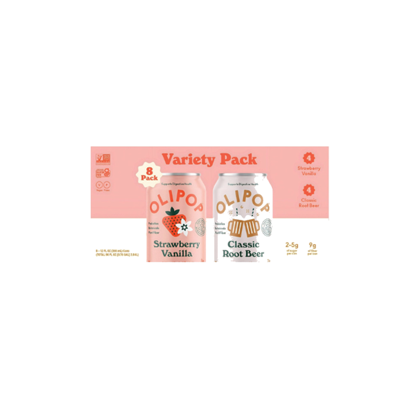 Olipop Variety Pack, Strawberry Vanilla & Root Beer 8Pk | Hy-Vee