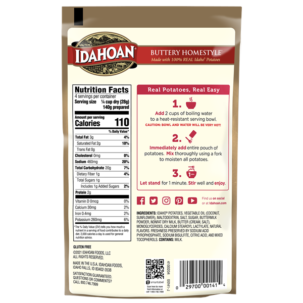 Idahoan dehydrated potatoes hot sale